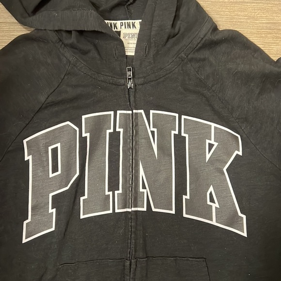 Victoria’s Secret PINK Black Full Zip Hoodie - Picture 2 of 12